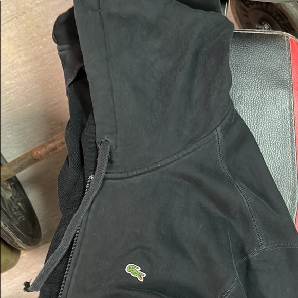 Black Lacoste mens small zip up hoodie - Picture 3 of 3